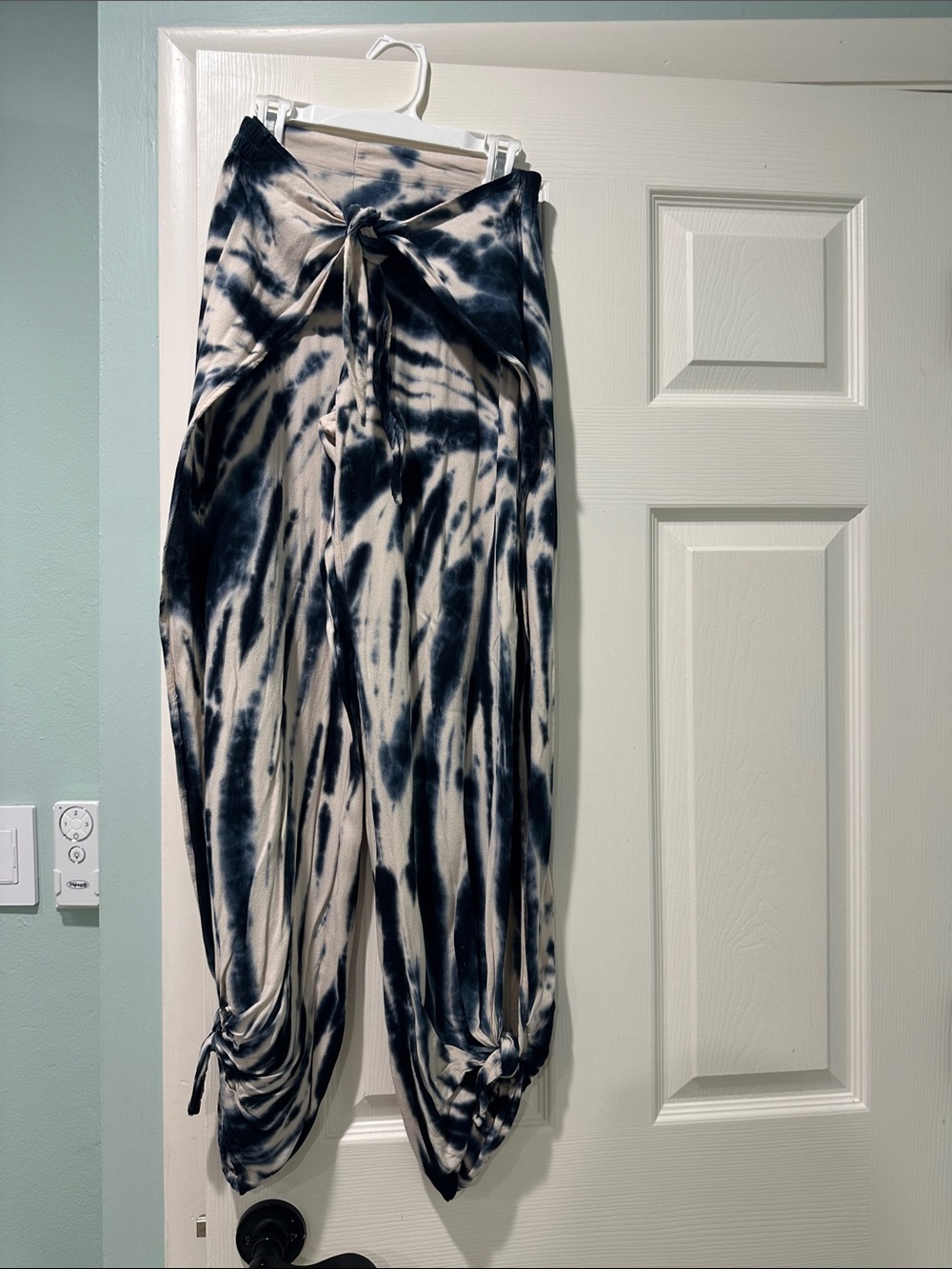 Young Fabulous & Broke Navy and Cream Tie-Dye Harem Jumpsuit